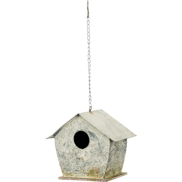 60cm Tree Hanging Birdhouse Box Moss Zinc Outdoor Garden Decoration Metal Decor