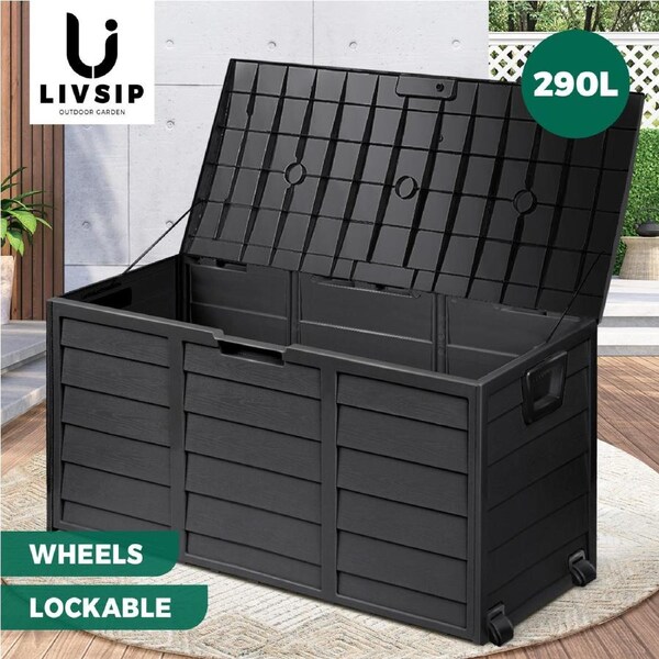 SUNYEE 290L Outdoor Storage Box Black