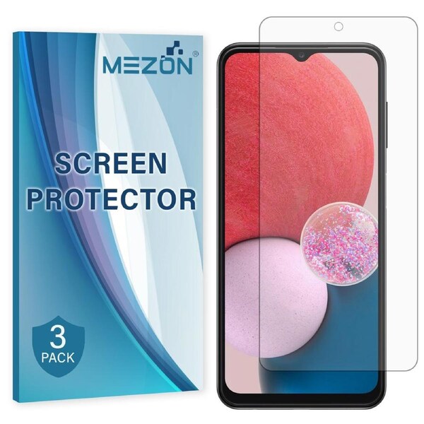 [3 Pack] Samsung Galaxy A13 Premium Clear Edge-to-Edge Full Coverage Hydrogel Screen Protector Film by MEZON (Galaxy A13, Hydrogel)