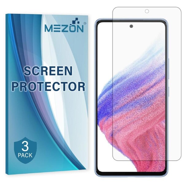 [3 Pack] Samsung Galaxy A53 5G Premium Clear Edge-to-Edge Full Coverage Hydrogel Screen Protector Film by MEZON (Galaxy A53 5G, Hydrogel)