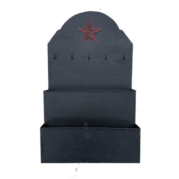 Country Metal Envelope Letter Holder Stationery Black Primitive