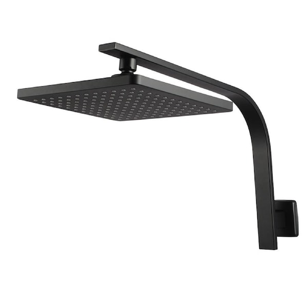 Shower Head Set 8" Rain Shower Head Square Black WELS High Pressure