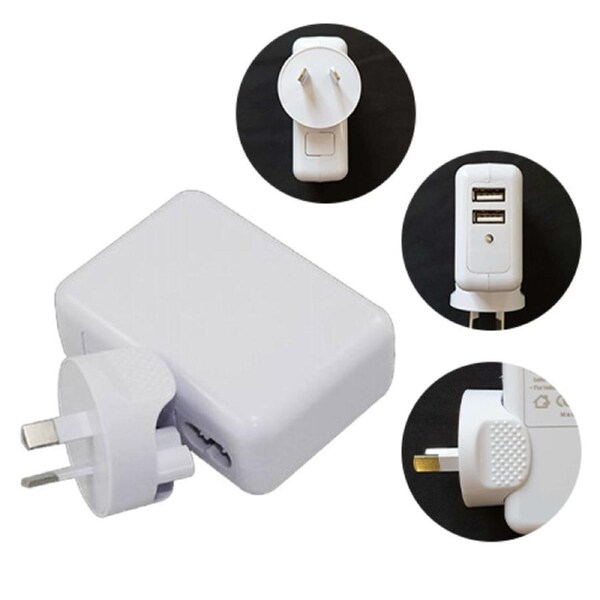 Astrotek USB Travel Wall Charger AU Power Adapter Plug 240V 2xUSB-A Ports White