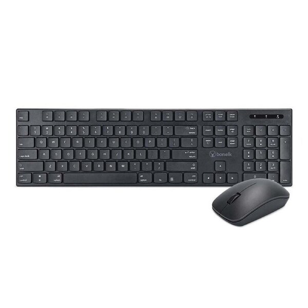 Bonelk KM-314 Slim 2.4Ghz Wireless Keyboard/Mouse Combo For Desktop/Laptop Black