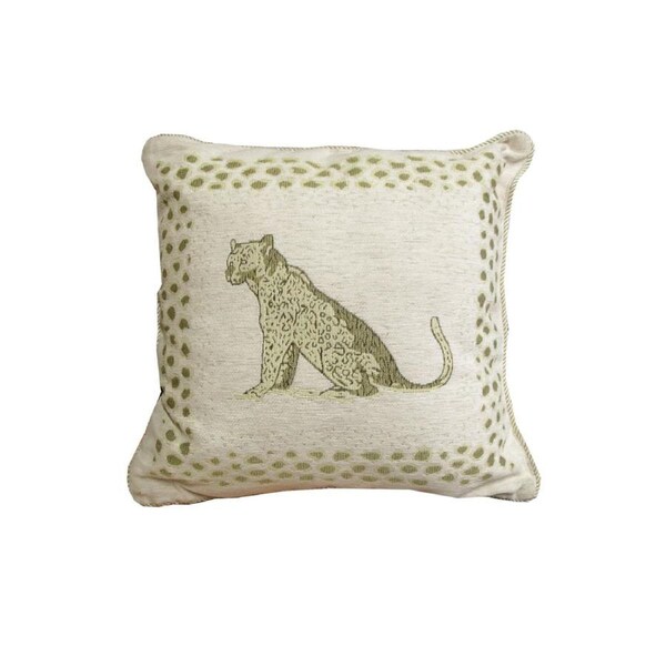 J.Elliot Home Leopard Natural Tapestry Square Cushion 45x45cm