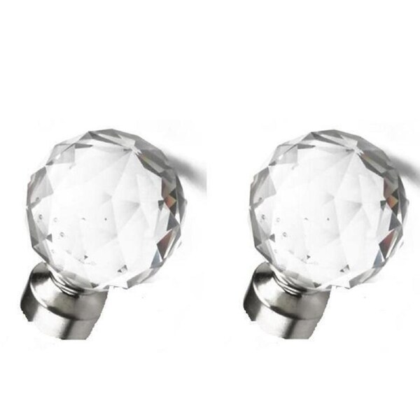 Decorative curtain rod finials - 1 pair -- fit 25mm & 28mm extendable rod