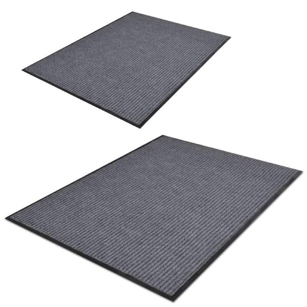 Door Mat Home Non Slip Floor Mats X2 Easy Clean Doormat Entrance Kitchen Grey