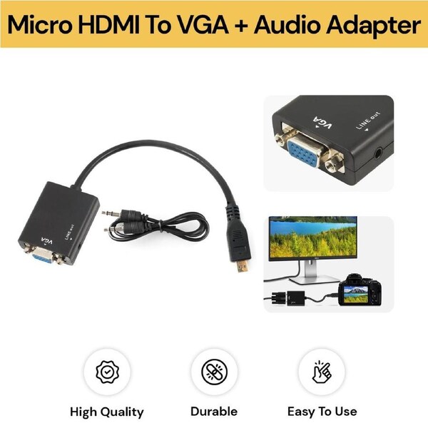 Micro HDMI to VGA + Audio Adapter