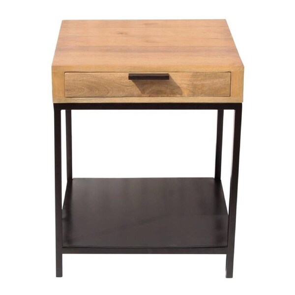 J. Elliot Clifton 61cm Side Table Living/Bedroom Home Furniture Natural & Black