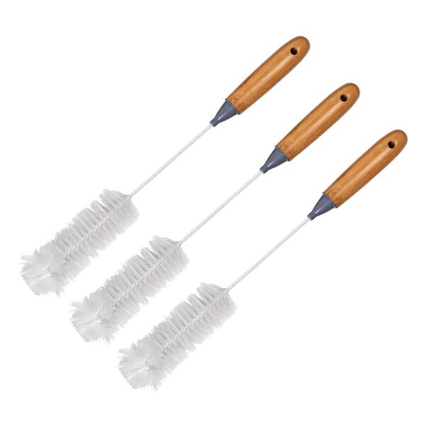 3x White Magic Bamboo/Recycled Eco Basics Bottle Brush/Scrub Kitchen Cleaner