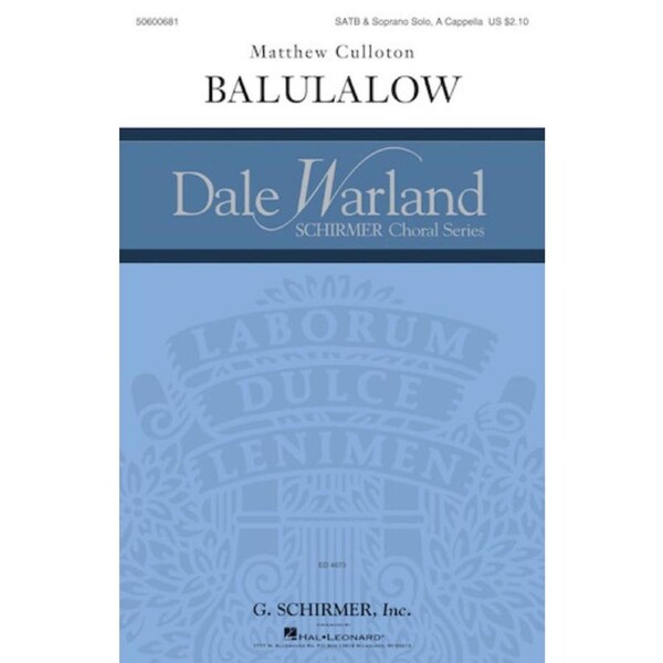 Balulalow SATB/Soprano Solo A Cappella
