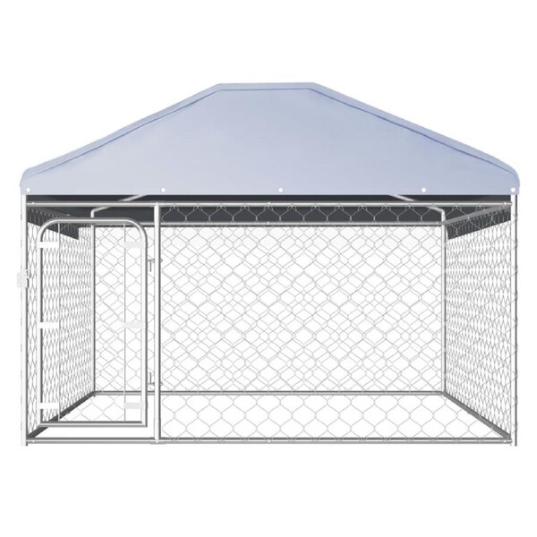 Dog Kennel Run Cage Galvanised Steel Fencing Pet Enclosure Puppy Playpen 2 x 2m