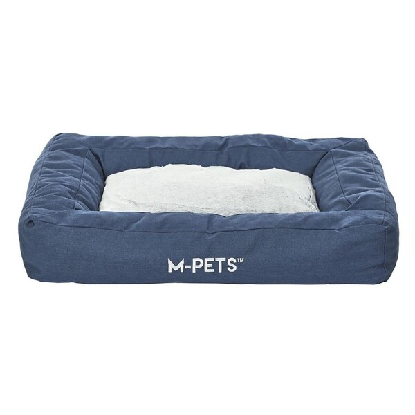 M-Pets Medium Eco-Friendly Pet/Dog 60cm Washable Bed Sleep Rectangle Cushion BLU