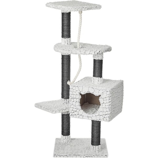 M-Pets 113cm Snake Trivor Cat Tree Scratch Post Condo Tower Pet Playground White