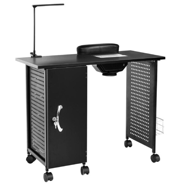 Costway Mobile Manicure Nail Table Station Portable Beauty Salon Technician Work Desk