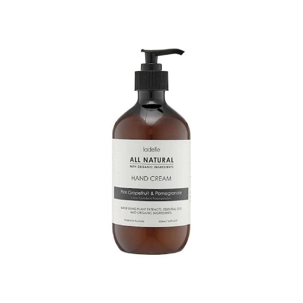 Ladelle All Natural Plant Based Grapefruit/Pomegranate Scented 500ml Hand Cream
