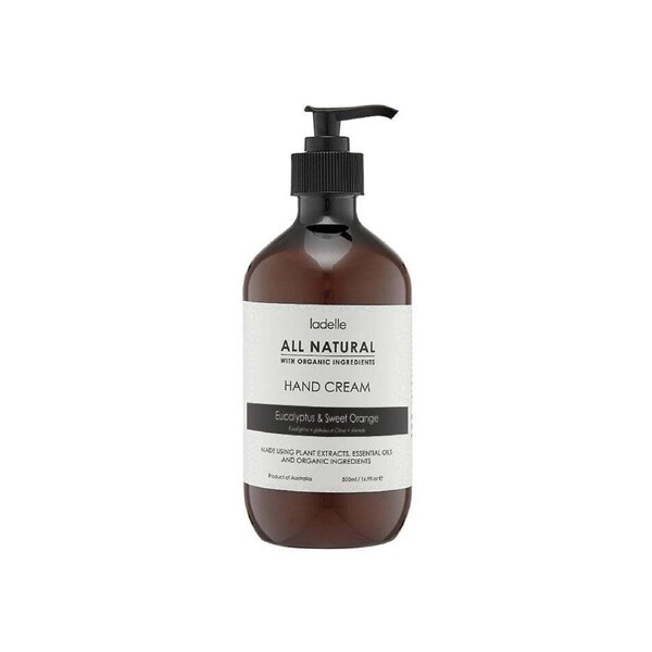 Ladelle All Natural Plant Based Eucalyptus/Sweet Orange Scented 500ml Hand Cream