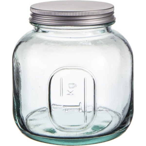 Ladelle Eco Recycled Rustico Glass 1000ml Storage Jar Bottle Container w/Lid CLR