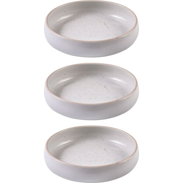 3x Ladelle Nestle Pasta/Soup/Noodle 25cm Stoneware Bowl Round Dinner Dish White