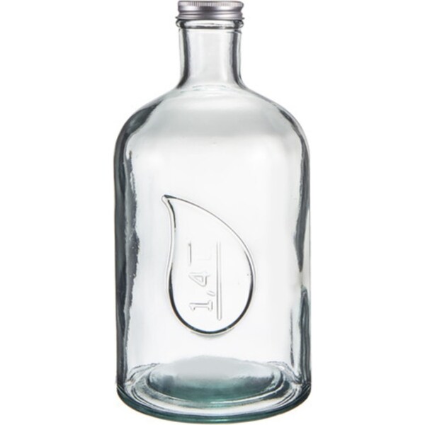 Ladelle Eco Recycled Rustico 1400ml Storage Glass Bottle Container w/ Lid Clear