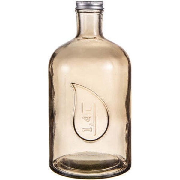 Ladelle Eco Recycled Rustico 1400ml Storage Glass Bottle Container w/ Lid Smoke
