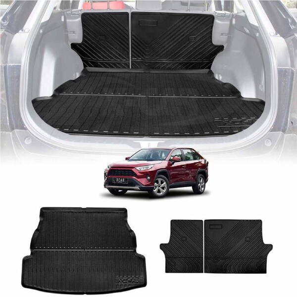 Boot Liner Back Seat Protector Combo for Toyota Rav4 Rav 4 2019-2025 Heavy Duty Car Seats Kick Mats Cover