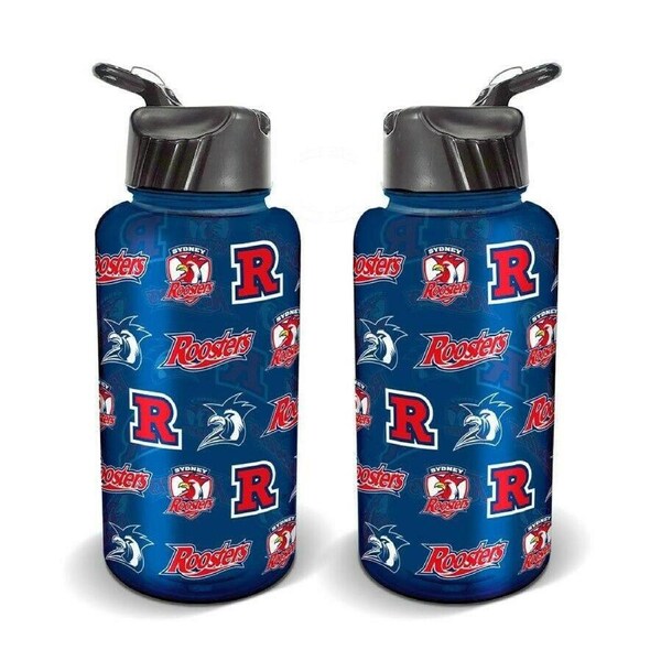 NRL Flip Drink Bottle 1L - Sydney Roosters - BPA Free - Water Bottle