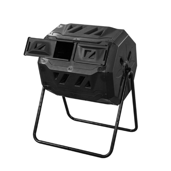 Elora Compost Tumbler Dual Bin Rotating Composter Garden Food Waste Recycling