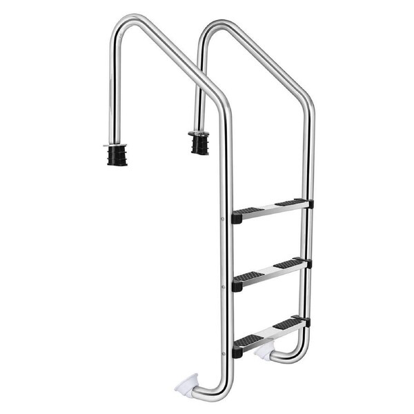 Costway 3-Step Pool Ladder Non-slip Stairs Stainless Steel 147cm