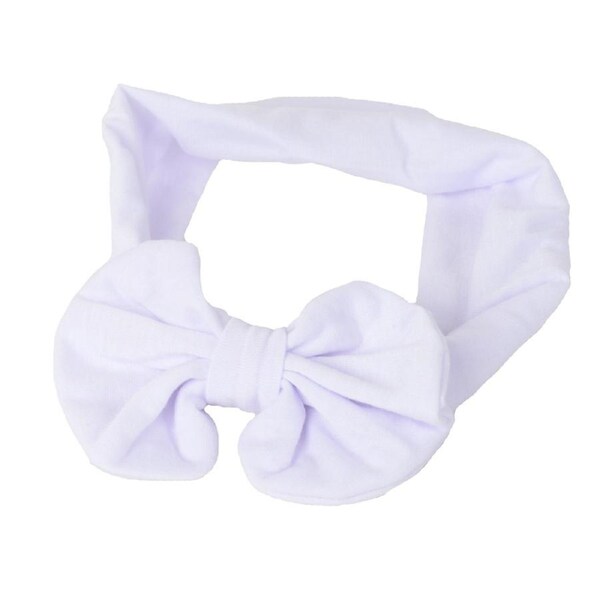 Knot Headband Baby Toddler Girl Kid Infant Hair Bow Cotton Band Accessory White