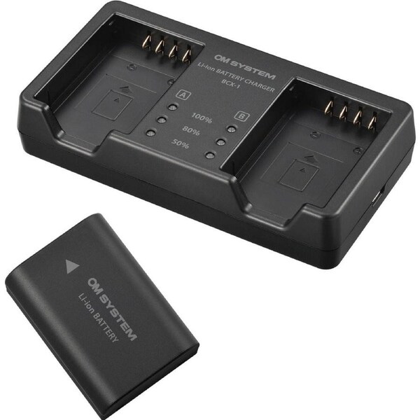 OM SYSTEM SBCX-1 Lithium-ion Rechargeable Battery and Charger Set