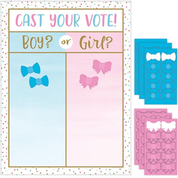 Gender Reveal Baby Shower Party Game Boy or Girl Voting Vote Board Tally