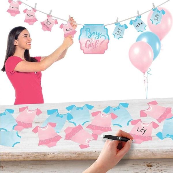 Gender Reveal Banner Party Game Baby Shower Decorations Girl or Boy Supplies