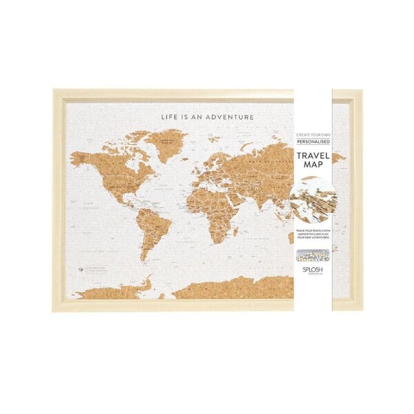 World Travel Map Cork Pin Board