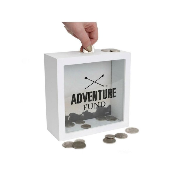Money Box Piggy Bank Fund For Change Savings Gift Travel Holiday Adventure