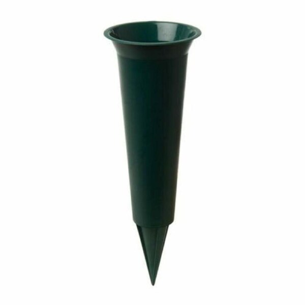 Cemetery Vase Grave Graveside Memorial Flower Plastic Green Spike
