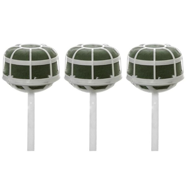 Bouquet Holders x 3 Wedding Bride Flowers Handle DIY Wet Bridal Floral Foam Thin