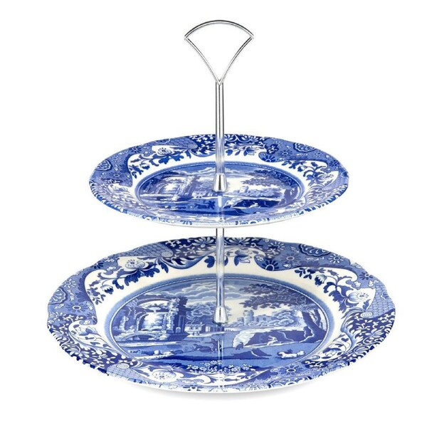 Spode Blue Italian - 2-Tier Cake Stand