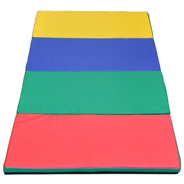 Large 240cm X 120cm X 5cm Gymnastics Folding Gym Exercise Yoga Mat - Rainbow