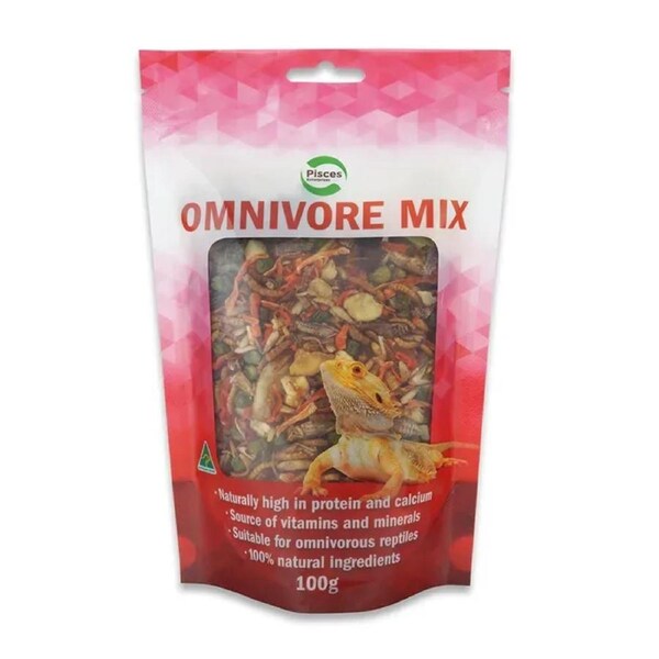 Reptile 100 gram Omnivore Mix for Lizards, Small Animals, Chooks