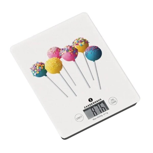 Zassenhaus Balance Digital Scale w/ LCD Shatter Proof Glass Surface, CakePop