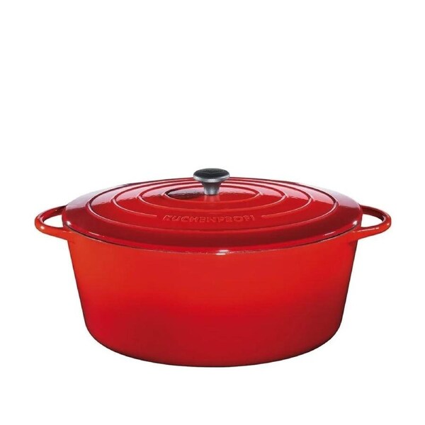 Kuchenprofi Provence Stewing Pot Oval French Oven w/Lid 40cm Red