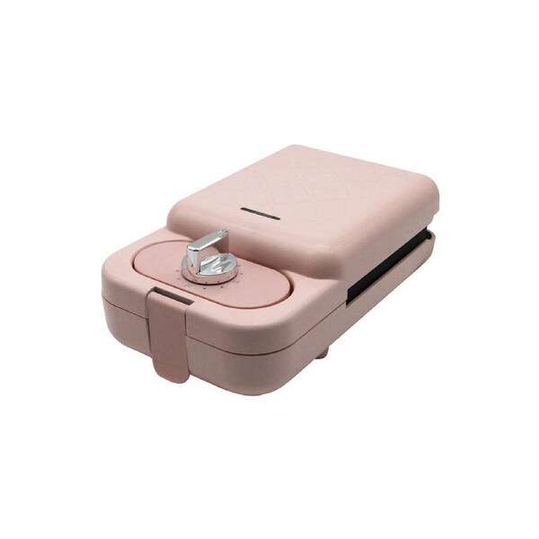 SHARP Living Electric Sandwich Maker Pink w/3 Interchangeable Plates