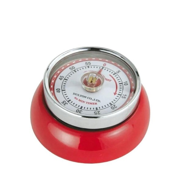 Zassenhaus Speed Kitchen Timer w/Magnet Enameled Steel, Red