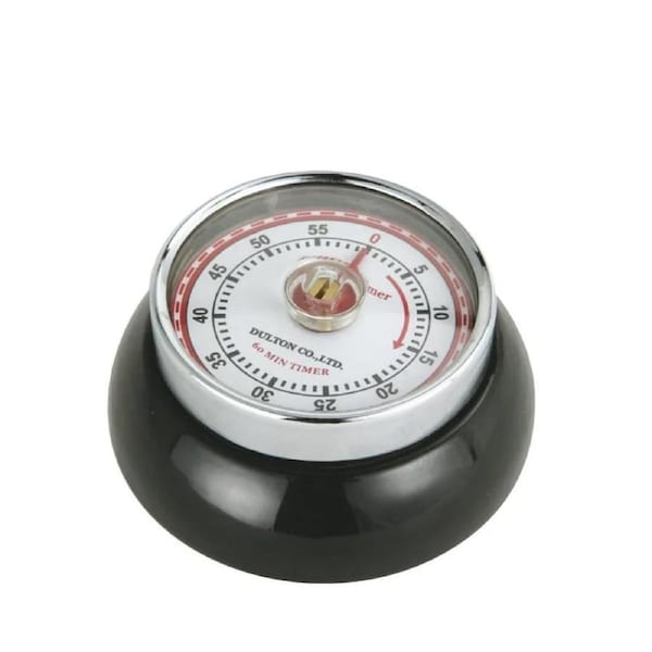 Zassenhaus Speed Kitchen Timer w/Magnet Enameled Steel, Black