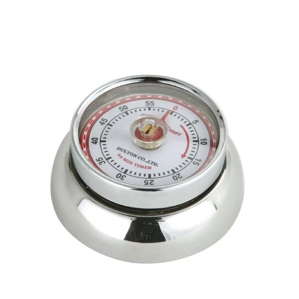 Zassenhaus Speed Kitchen Timer w/Magnet Enameled Steel, Chrome