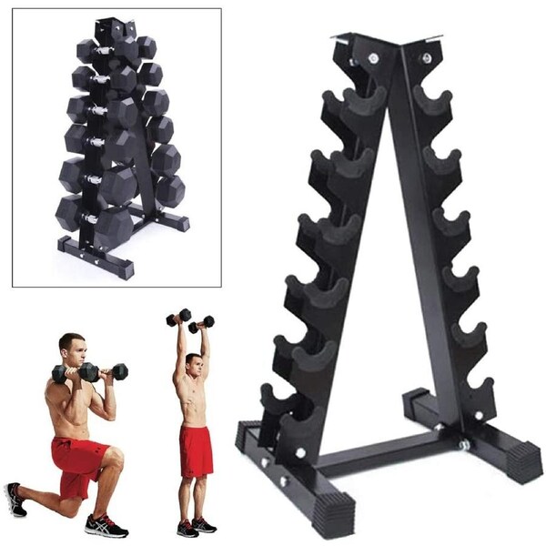 6-Tier Vertical A-Frame Steel Dumbbell Rack Compact Storage Racking 300KG