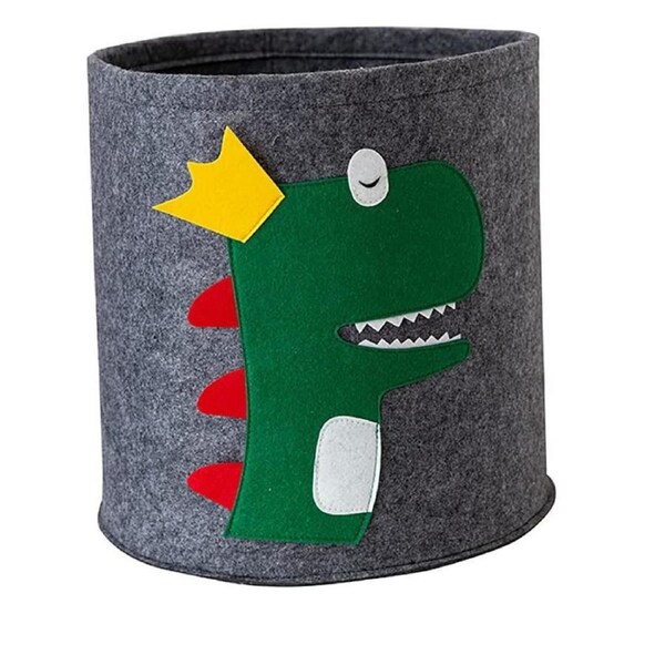 Felt Basket Dinosaur Design Storage Basket Toy Storage Organiser Collapsible Felt Laundry Hamper for Kids Toys Baby Laundry Home Decor