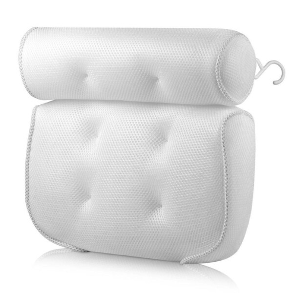 3D Mesh Bath Pillow Spa Breathable Bathtub Cushion Neck Back Support Tub Suction