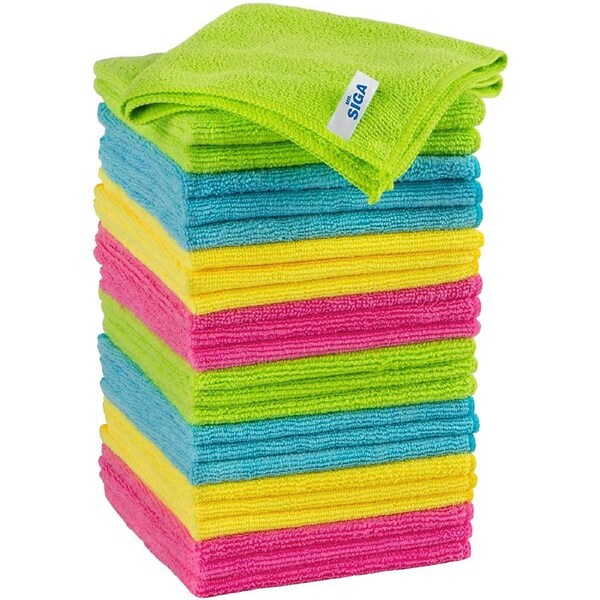 24 Pack Microfiber Cleaning Cloth, All-Purpose Cleaning Towels , Size:12.6" x 12.6"